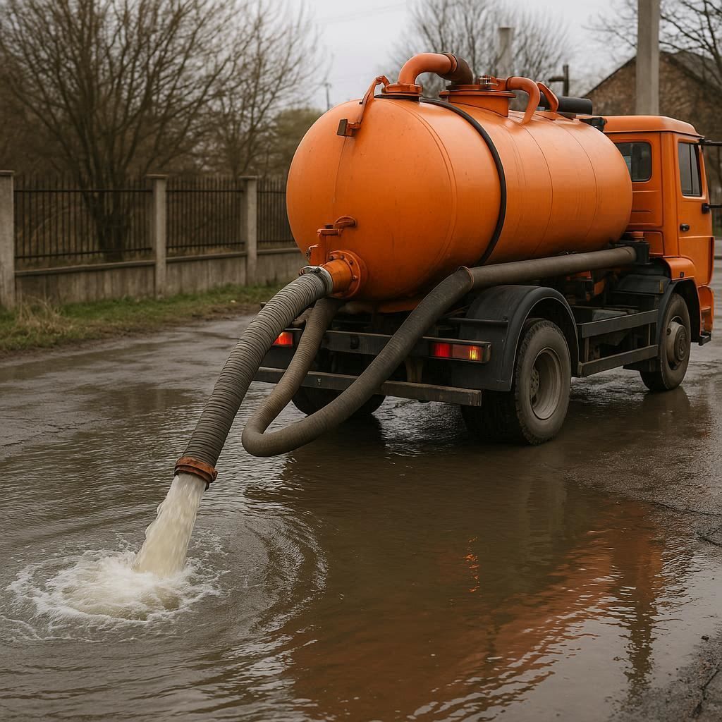 Откачка воды в Озёрах
