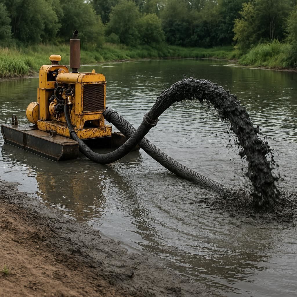 Очистка прудов и водоемов от ила в Озёрах